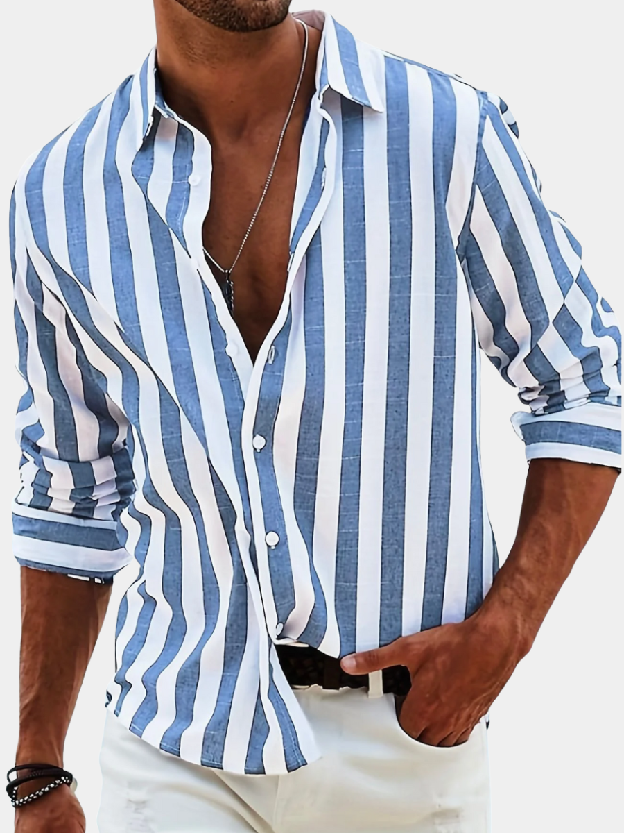 BENNETTVALE MEN’S COASTAL STRIPE CASUAL SHIRT