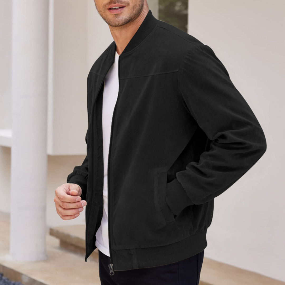 BENNETTVALE MEN’S FAUX SUEDE BOMBER JACKET