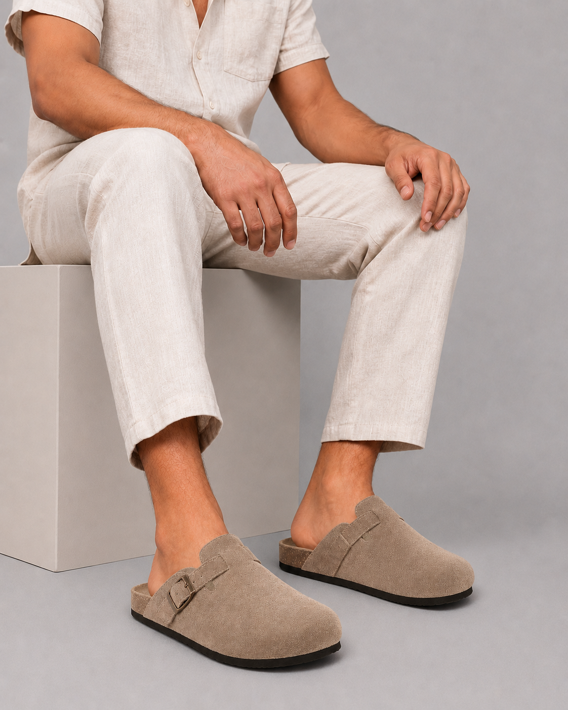 BENNETTVALE MEN’S SUEDE CLOG SLIP-ONS