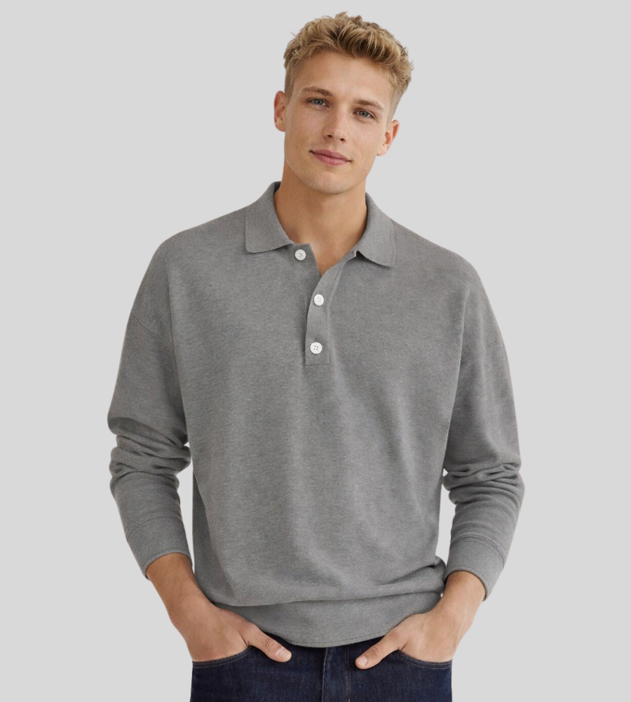 BENNETTVALE MEN’S CASUAL LONG SLEEVE POLO