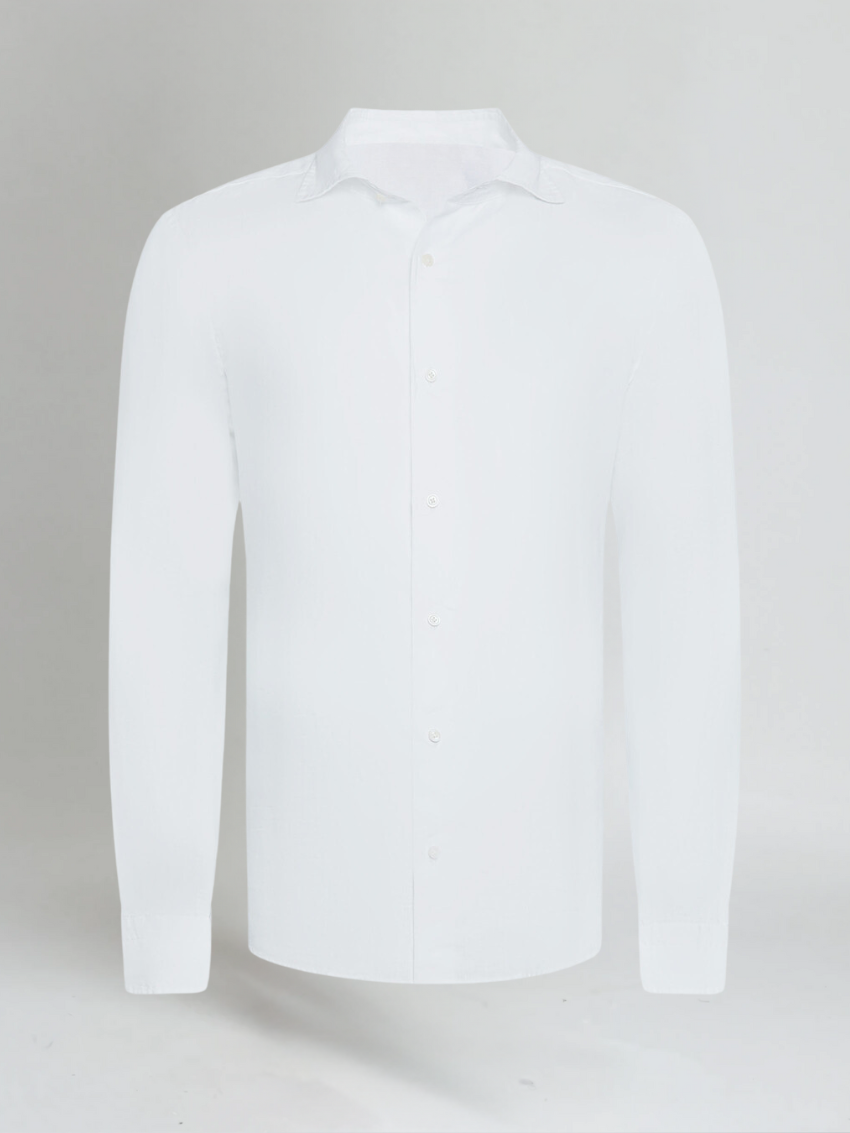 BENNETTVALE MEN’S LINEN WHITE BUTTON SHIRT
