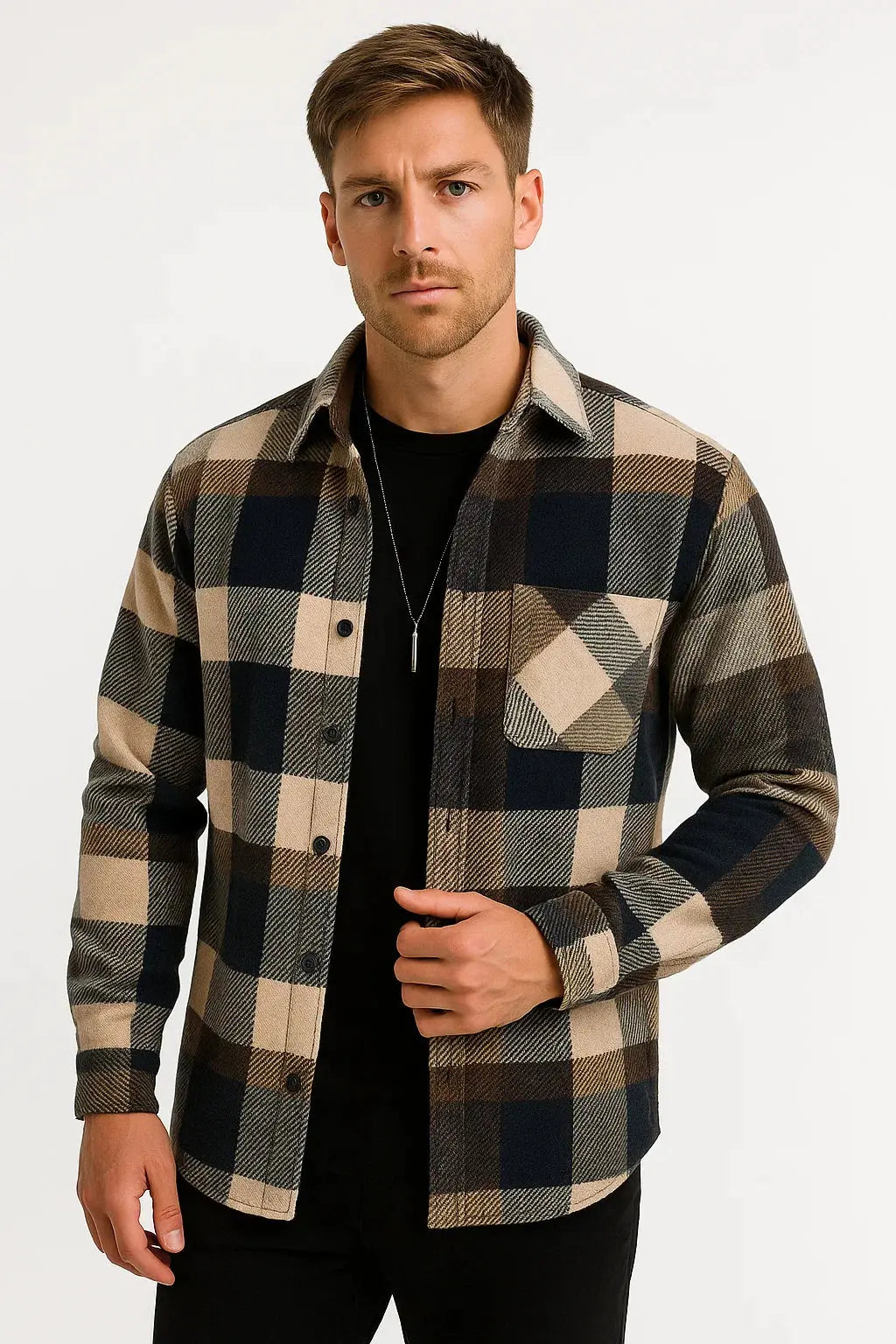 BENNETTVALE MEN’S CHECKERED LONG SLEEVE SHIRT