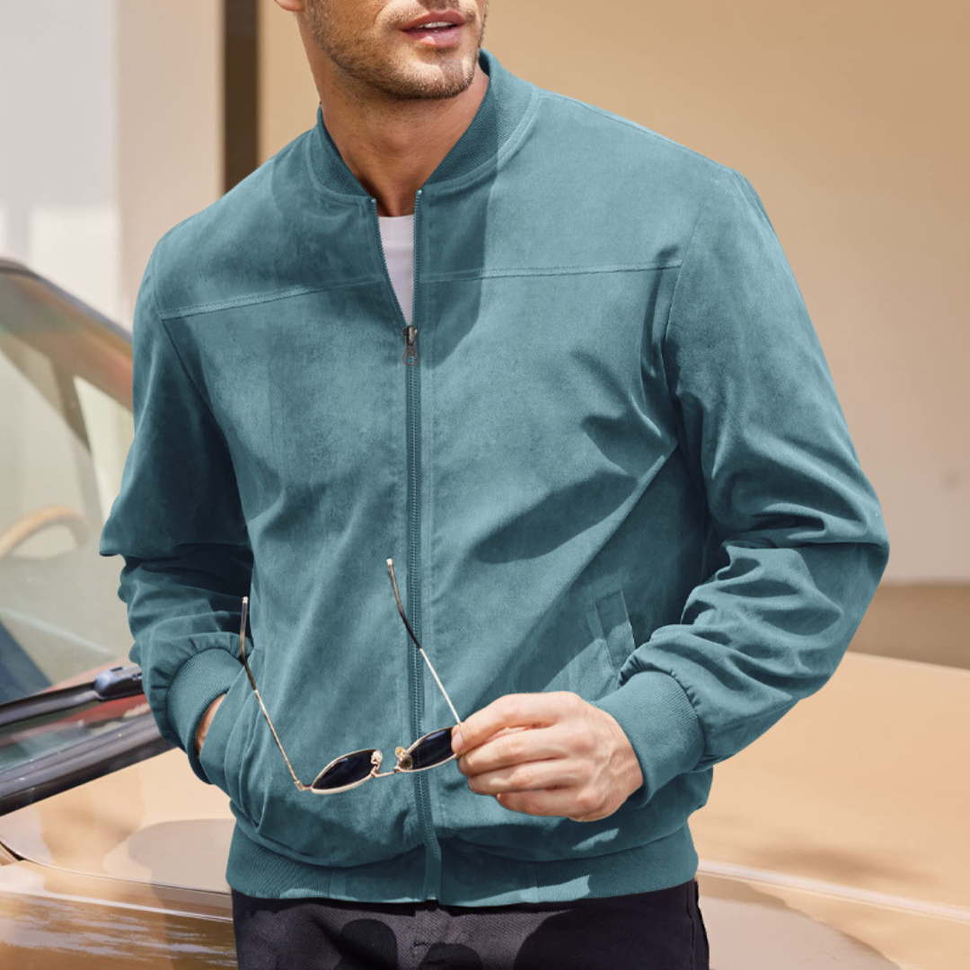 BENNETTVALE MEN’S FAUX SUEDE BOMBER JACKET