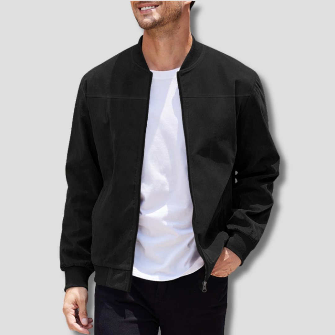 BENNETTVALE MEN’S FAUX SUEDE BOMBER JACKET