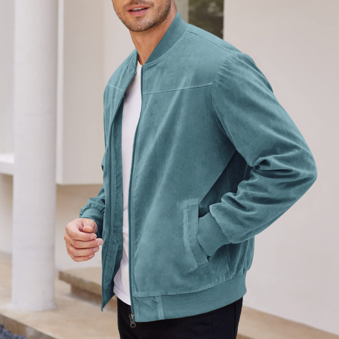 BENNETTVALE MEN’S FAUX SUEDE BOMBER JACKET
