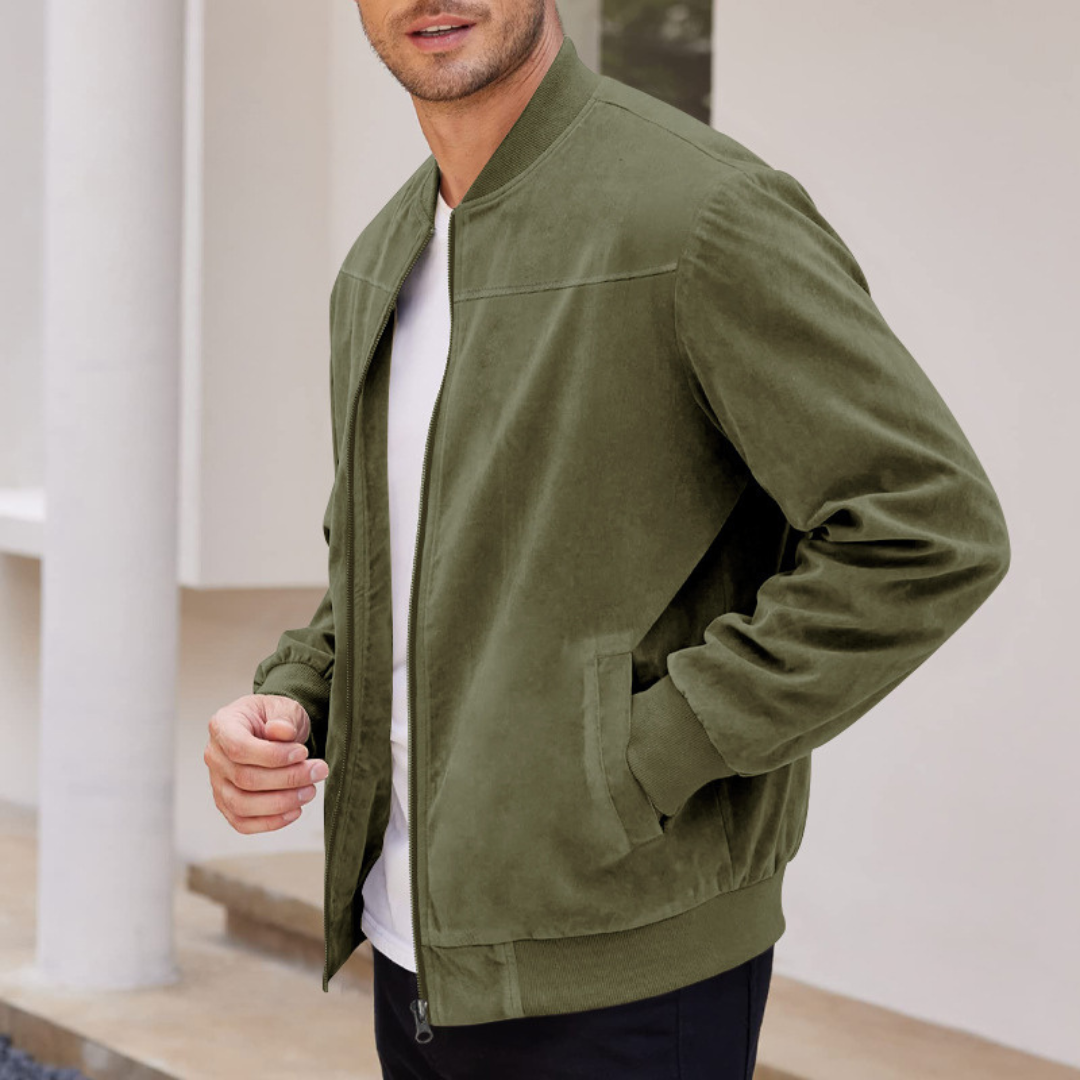 BENNETTVALE MEN’S FAUX SUEDE BOMBER JACKET