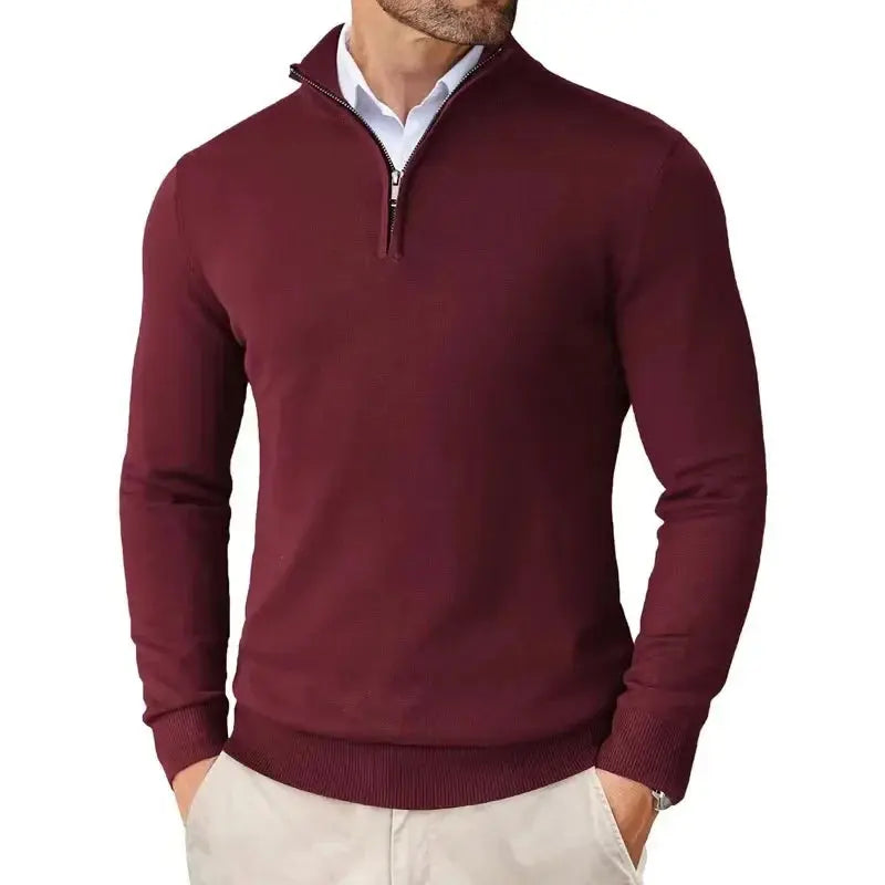 BENNETTVALE MEN’S CLASSIC HALF-ZIP KNIT SWEATER