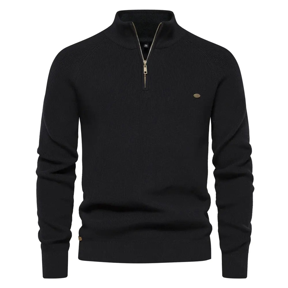 MEN’S HALF-ZIP WOOL-BLEND SWEATER