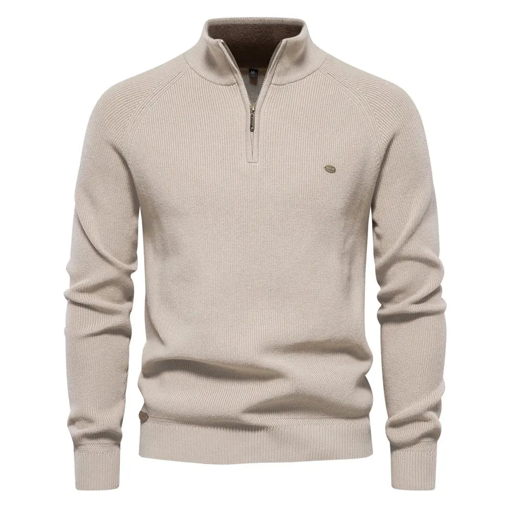 MEN’S HALF-ZIP WOOL-BLEND SWEATER