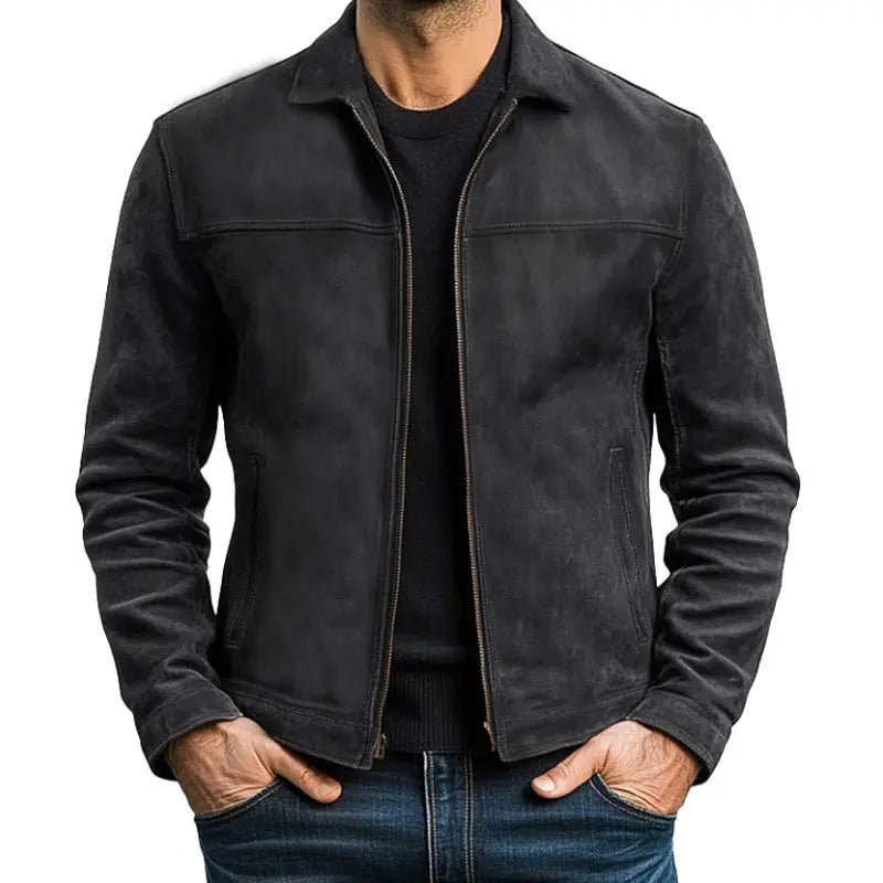 BENNETTVALE MEN’S CLASSIC LEATHER ZIP JACKET