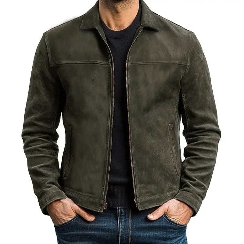 BENNETTVALE MEN’S CLASSIC LEATHER ZIP JACKET