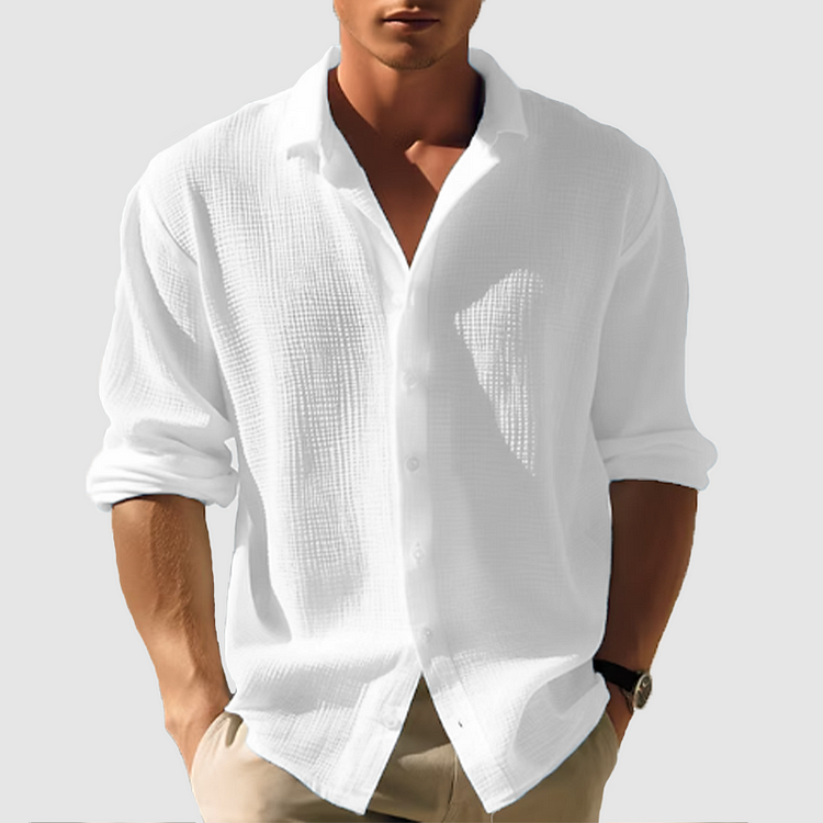 BENNETTVALE MEN’S WAFFLE TEXTURE LONG SLEEVE SHIRT