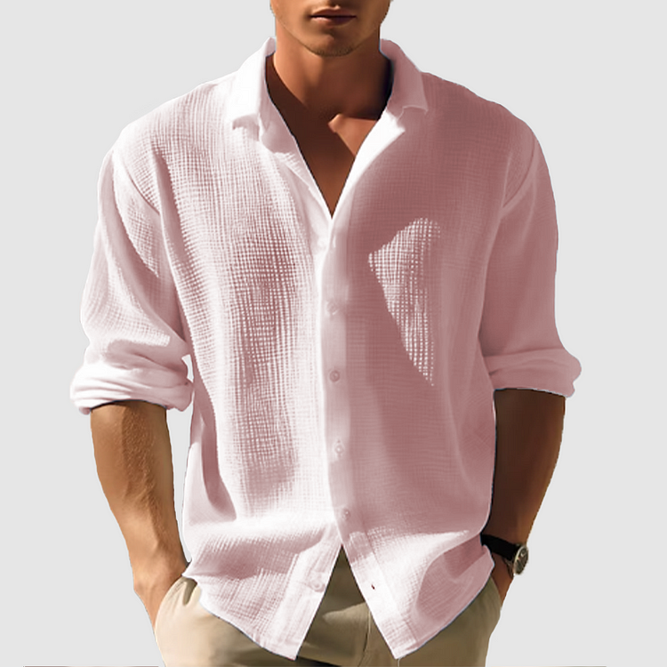 BENNETTVALE MEN’S WAFFLE TEXTURE LONG SLEEVE SHIRT