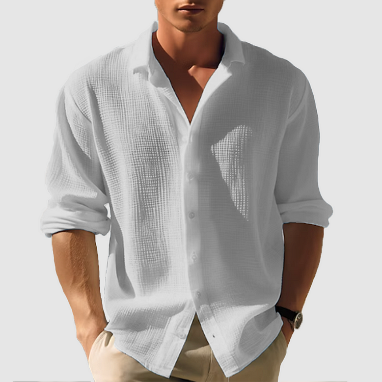 BENNETTVALE MEN’S WAFFLE TEXTURE LONG SLEEVE SHIRT