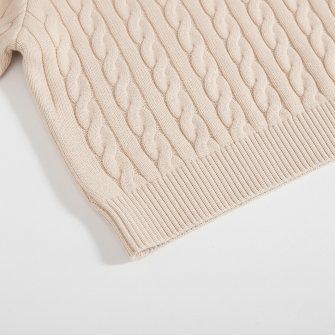 KNIT HALF ZIP SWEATER