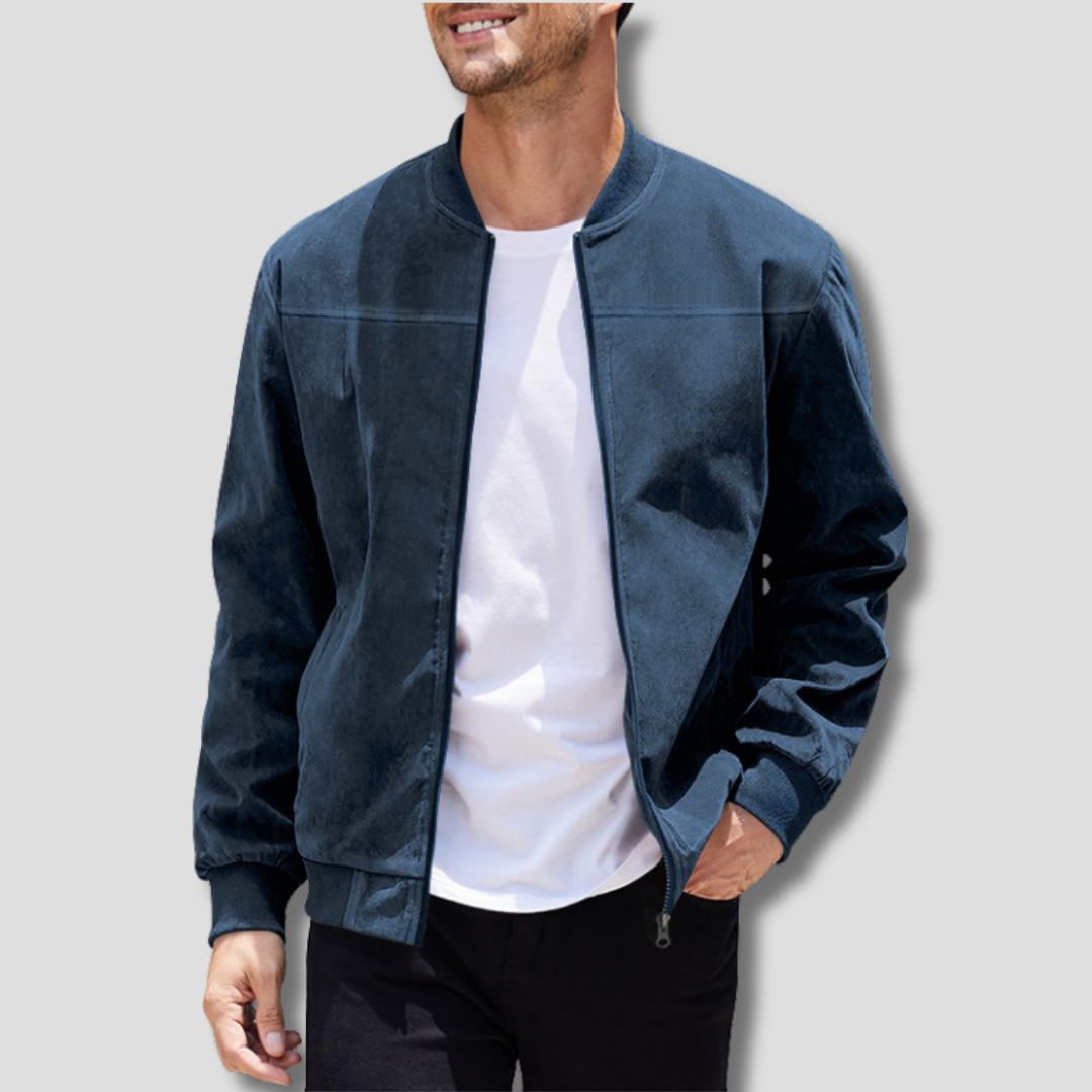 BENNETTVALE MEN’S FAUX SUEDE BOMBER JACKET