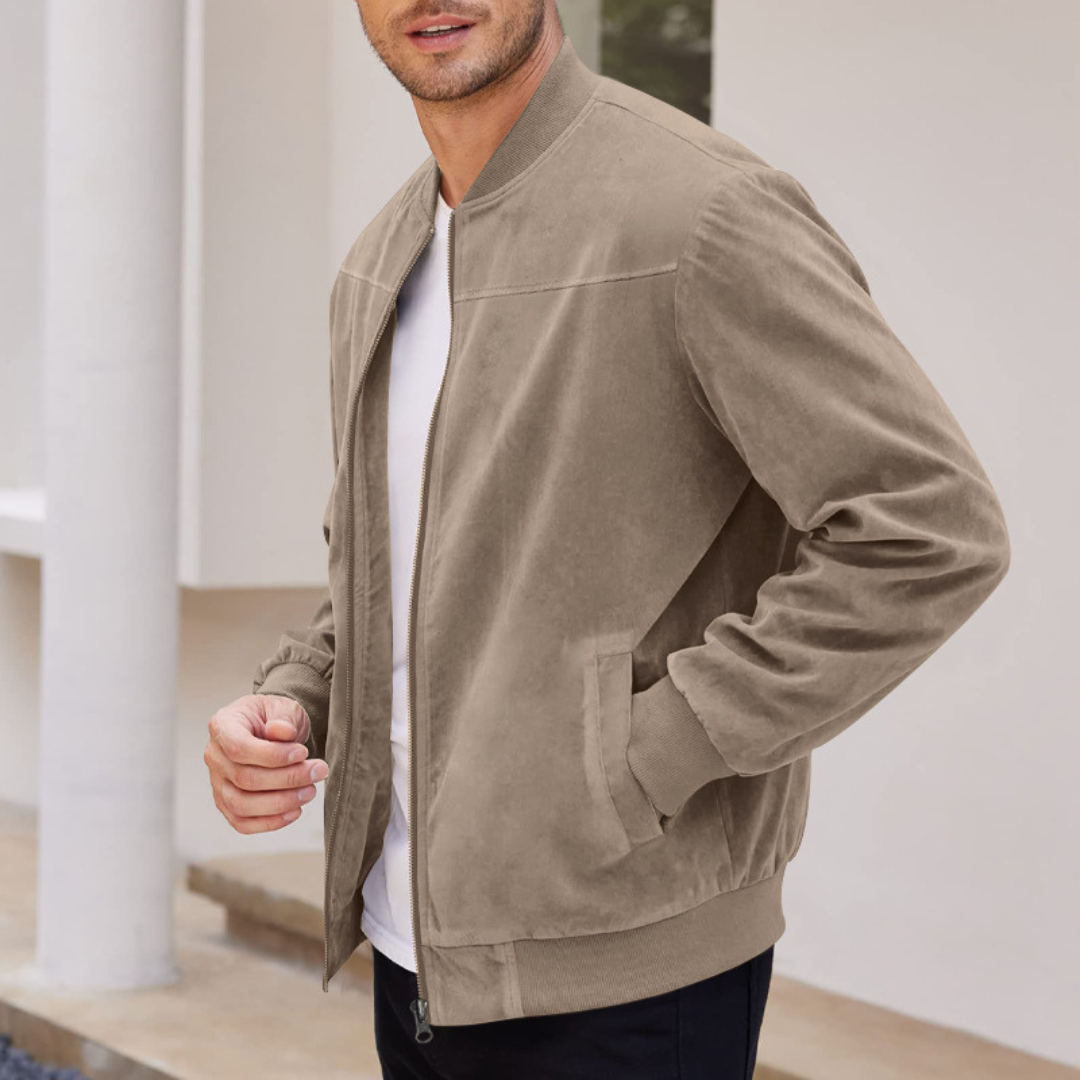 BENNETTVALE MEN’S FAUX SUEDE BOMBER JACKET