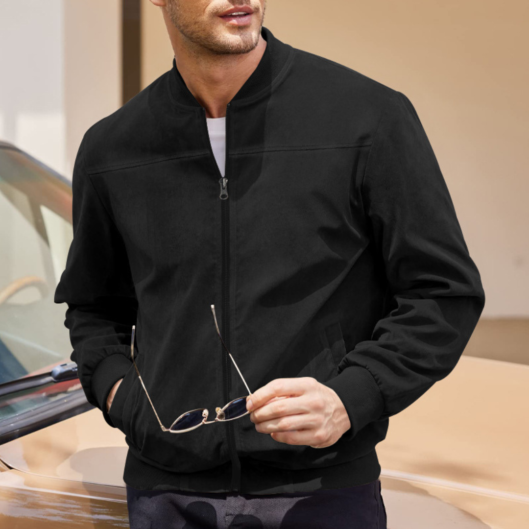 BENNETTVALE MEN’S FAUX SUEDE BOMBER JACKET