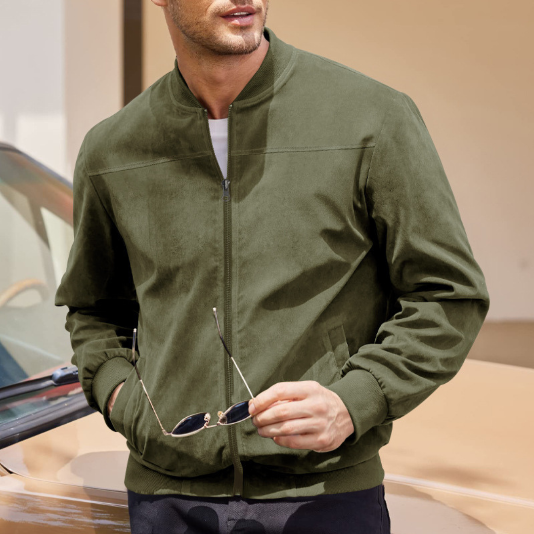 BENNETTVALE MEN’S FAUX SUEDE BOMBER JACKET