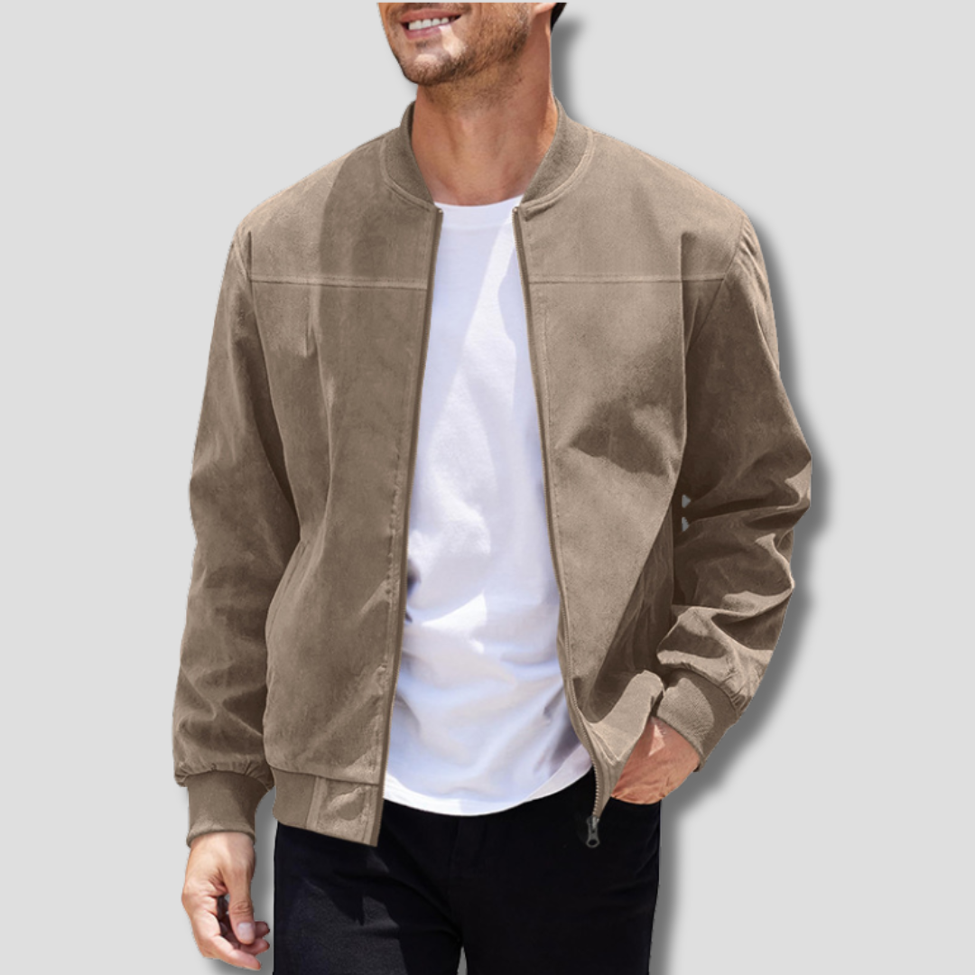 BENNETTVALE MEN’S FAUX SUEDE BOMBER JACKET