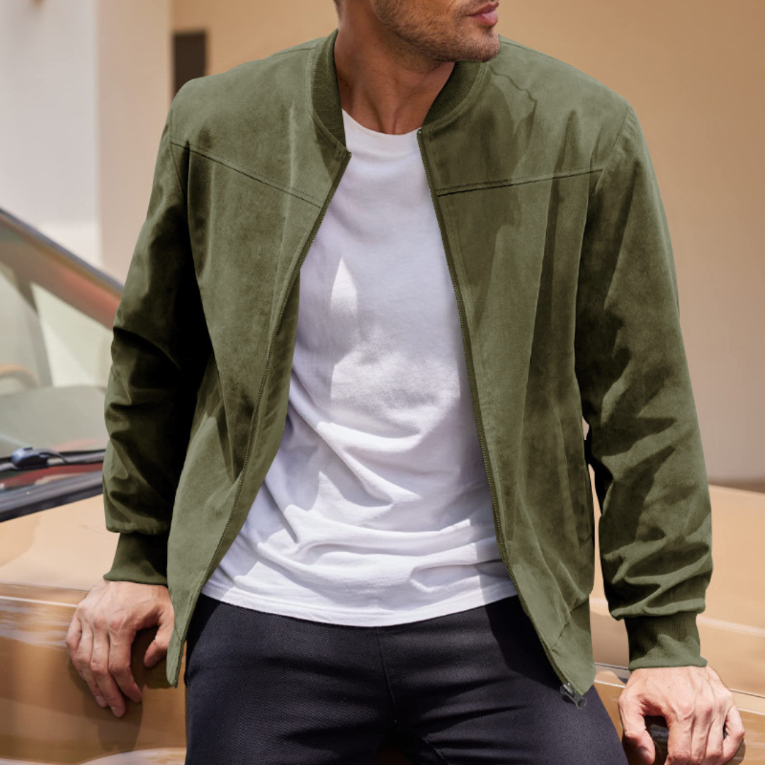 BENNETTVALE MEN’S FAUX SUEDE BOMBER JACKET