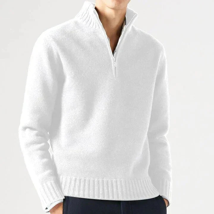 BENNETTVALE MEN’S HIGH COLLAR ZIP KNITTED SWEATER