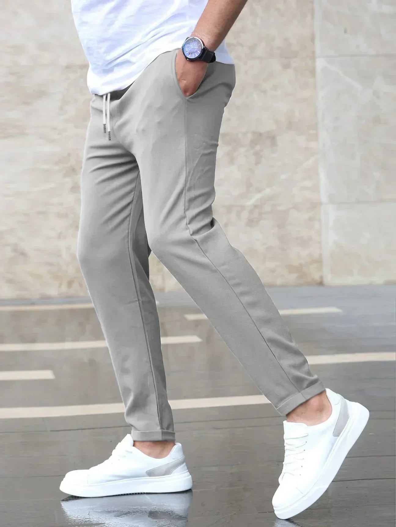 BENNETTVALE MEN’S SLIM FIT DRAWSTRING TROUSERS