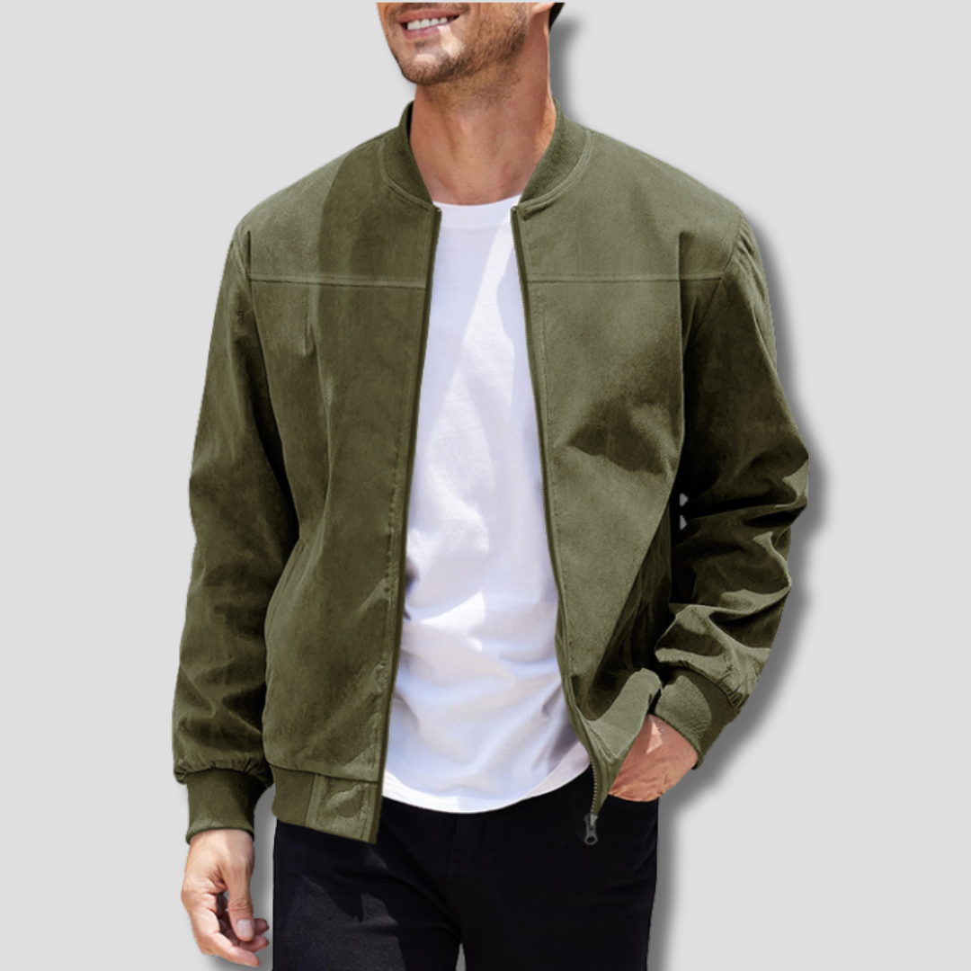 BENNETTVALE MEN’S FAUX SUEDE BOMBER JACKET