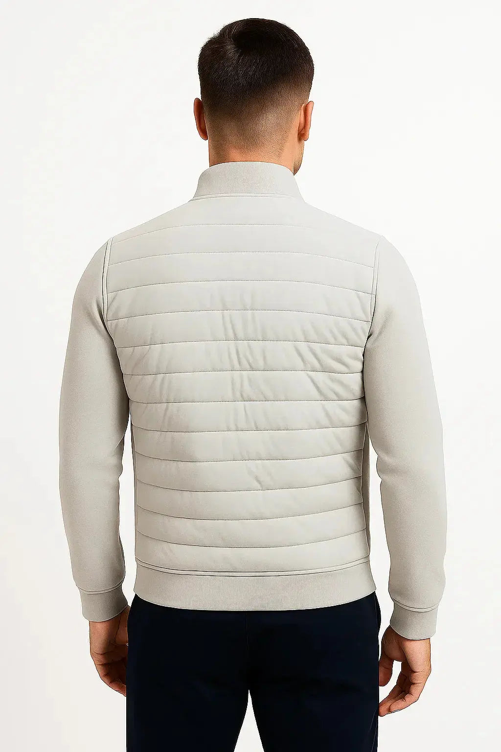 MEN’S QUILTED SLEEVE ZIP JACKET