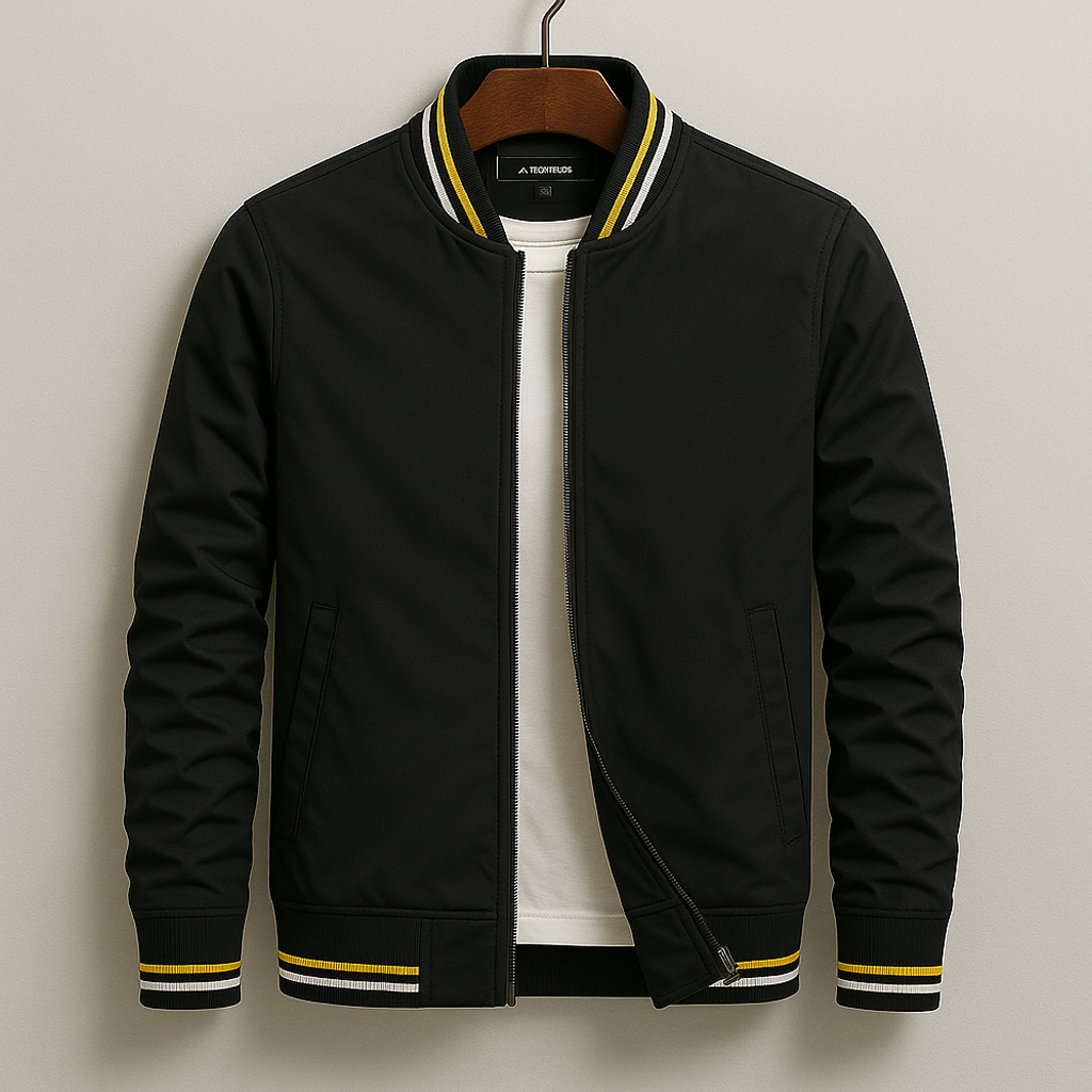BENNETTVALE MEN’S RIBBED COLLAR BOMBER JACKET