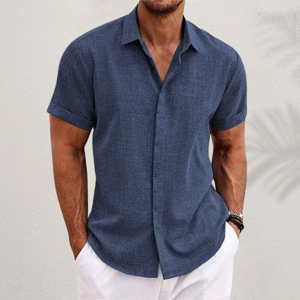 BENNETTVALE MEN’S SHORT SLEEVE LINEN SUMMER SHIRT