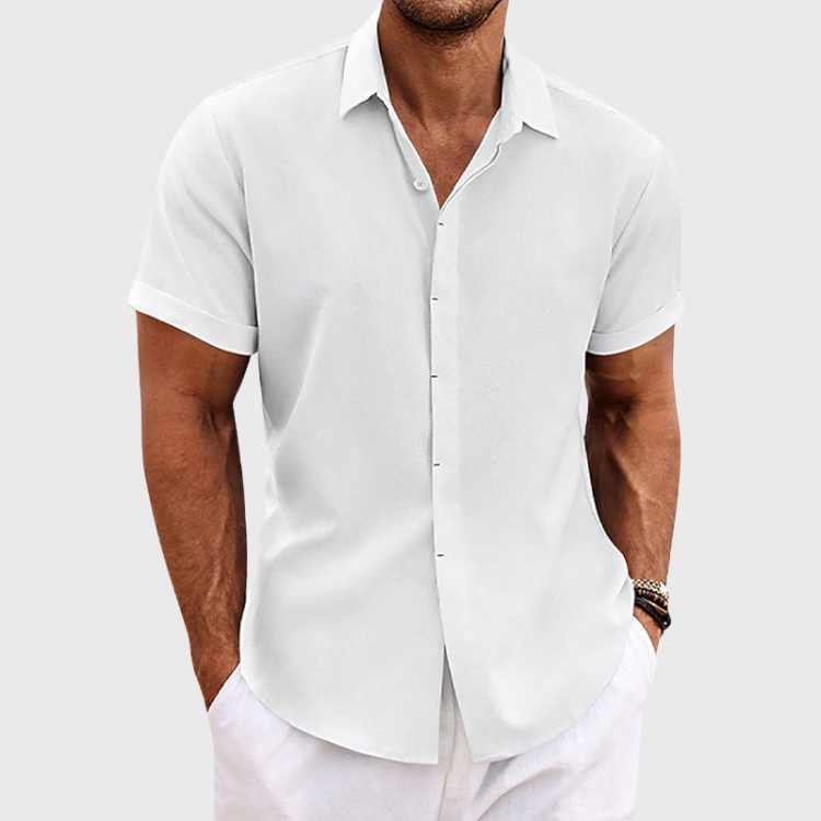 BENNETTVALE MEN’S SHORT SLEEVE LINEN SUMMER SHIRT