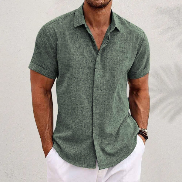 BENNETTVALE MEN’S SHORT SLEEVE LINEN SUMMER SHIRT