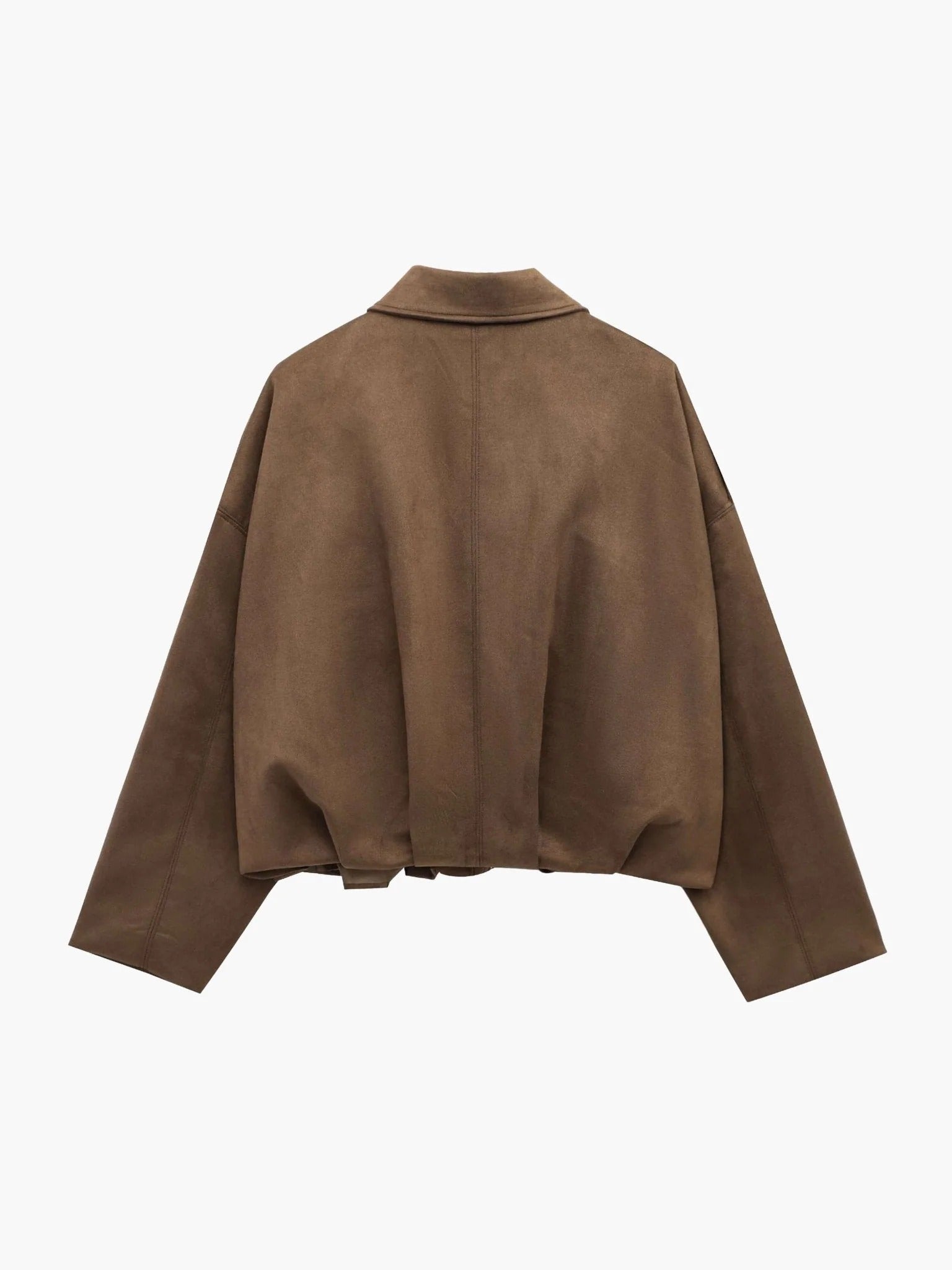 BENNETTVALE WOMEN’S FAUX SUEDE COLLAR BOMBER JACKET