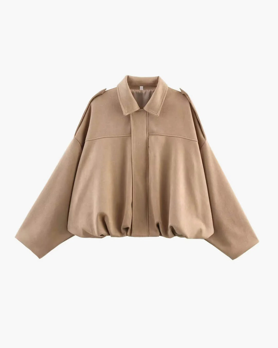 BENNETTVALE WOMEN’S FAUX SUEDE COLLAR BOMBER JACKET