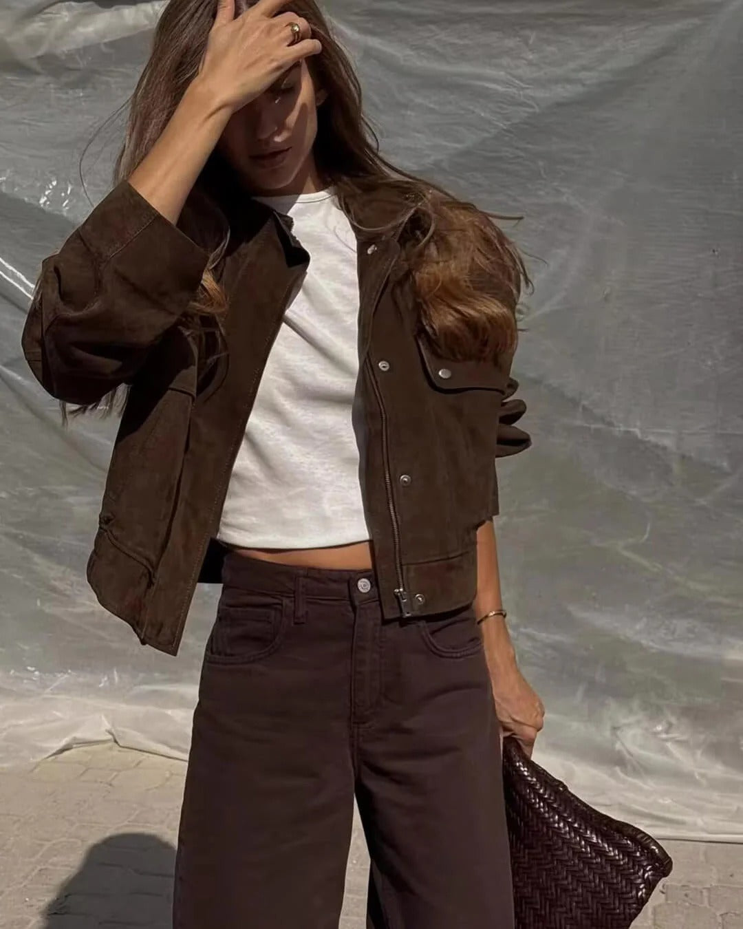 BENNETTVALE WOMEN’S FAUX SUEDE MOTO OUTERWEAR