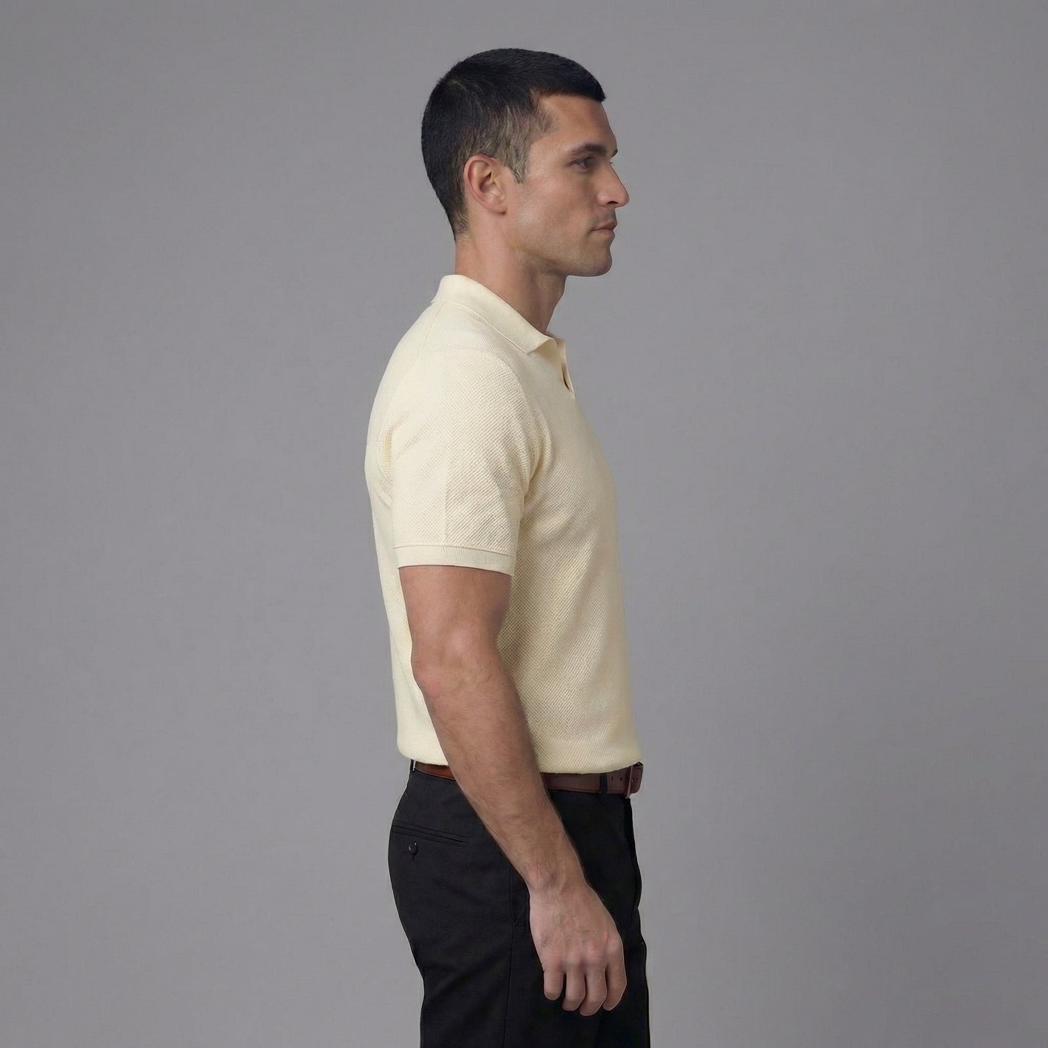 BENNETTVALE MEN’S TEXTURED V-NECK POLO