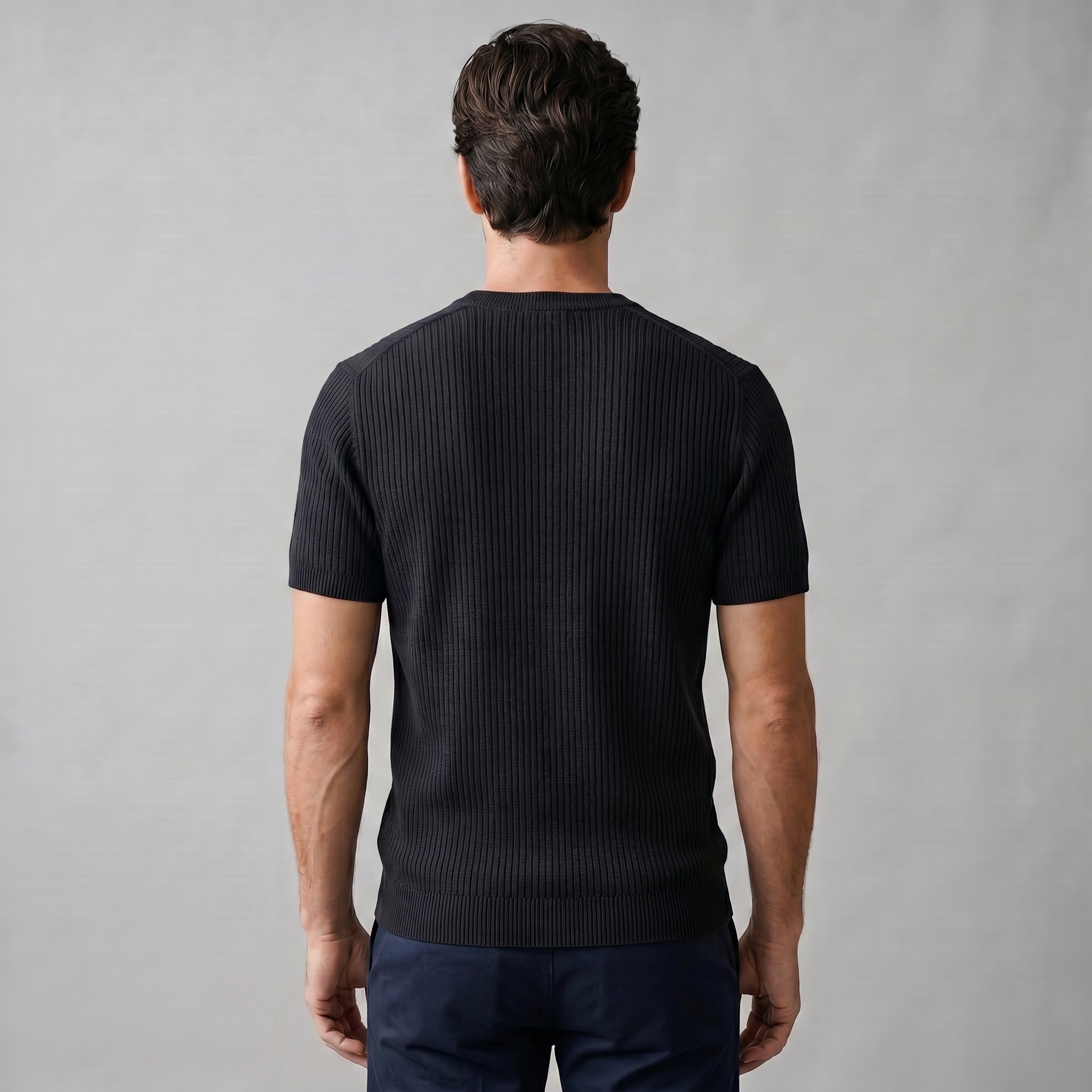 BENNETT MEN’S KNIT RIBBED ESSENTIAL TEE
