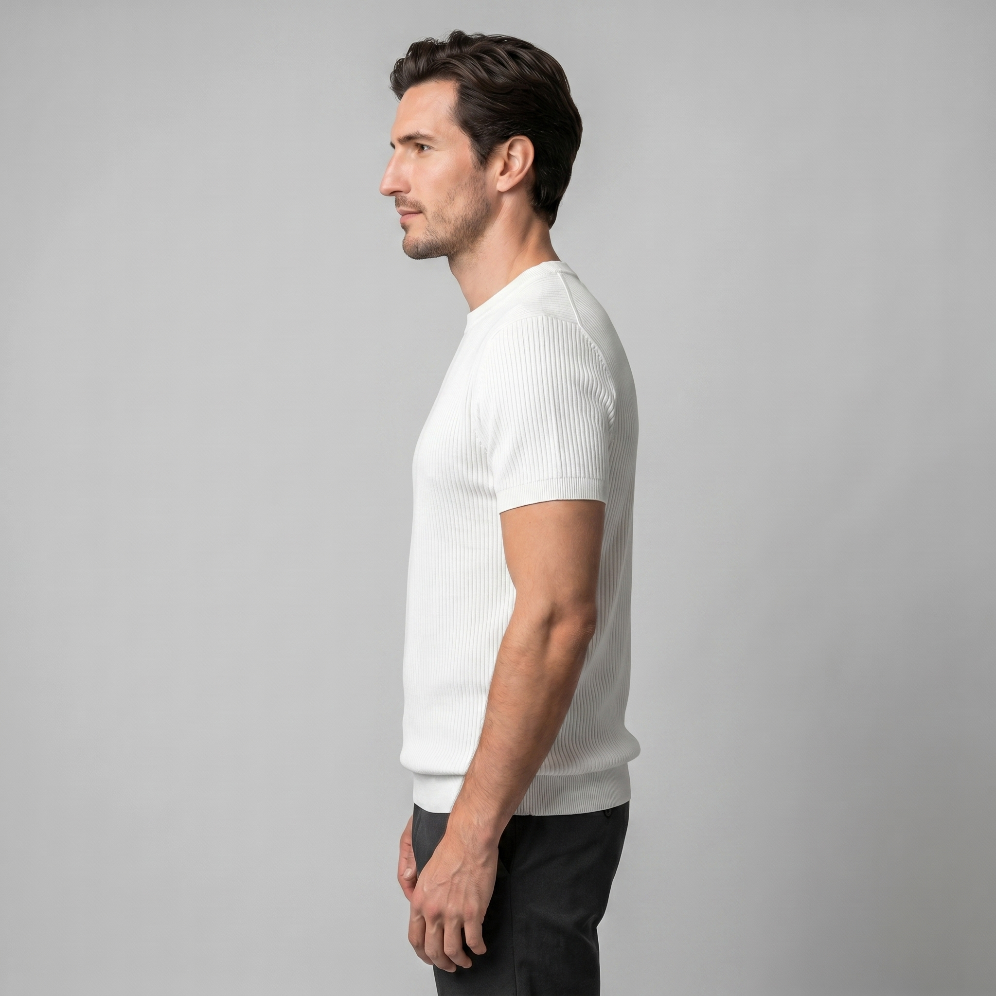 BENNETT MEN’S KNIT RIBBED ESSENTIAL TEE