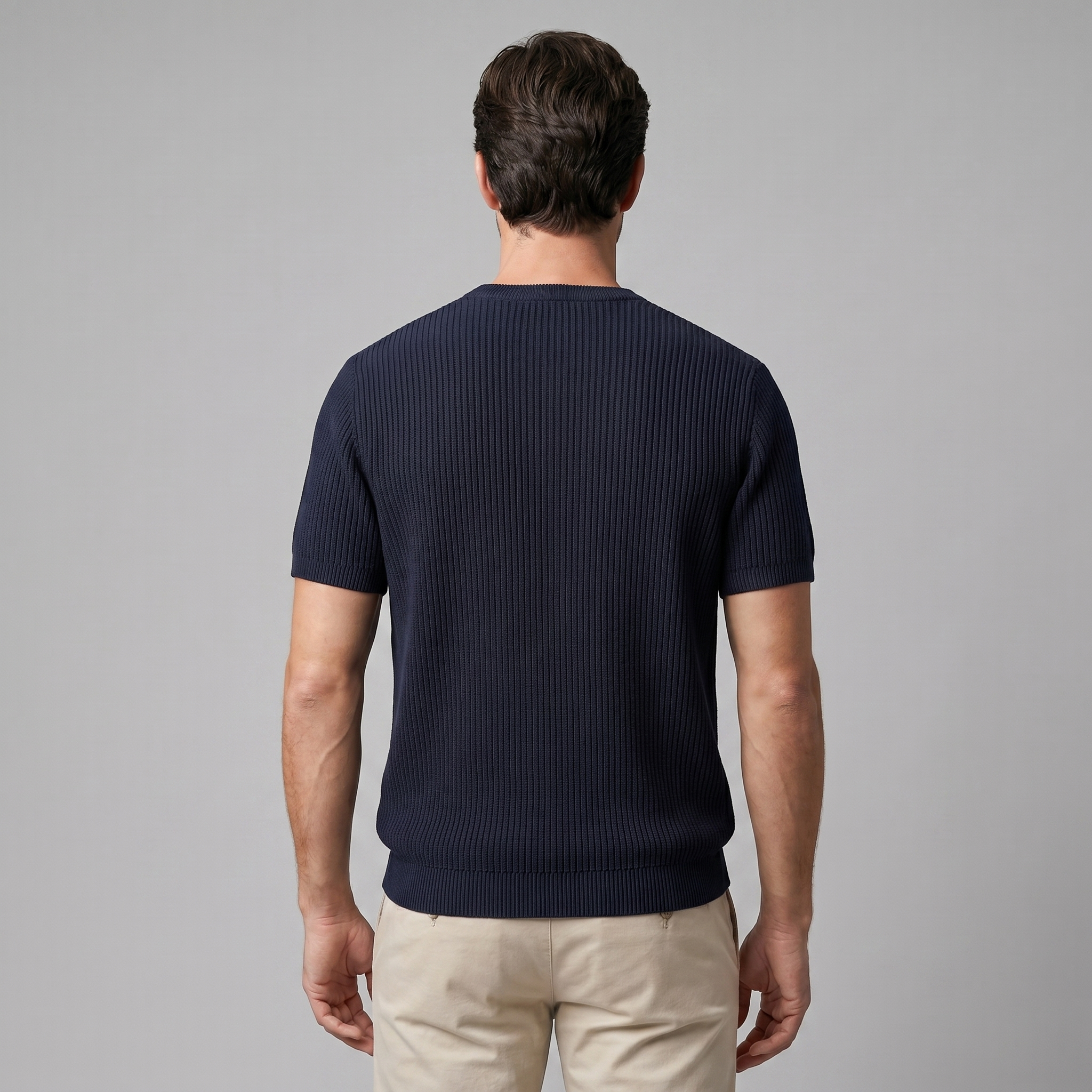 BENNETT MEN’S KNIT RIBBED ESSENTIAL TEE