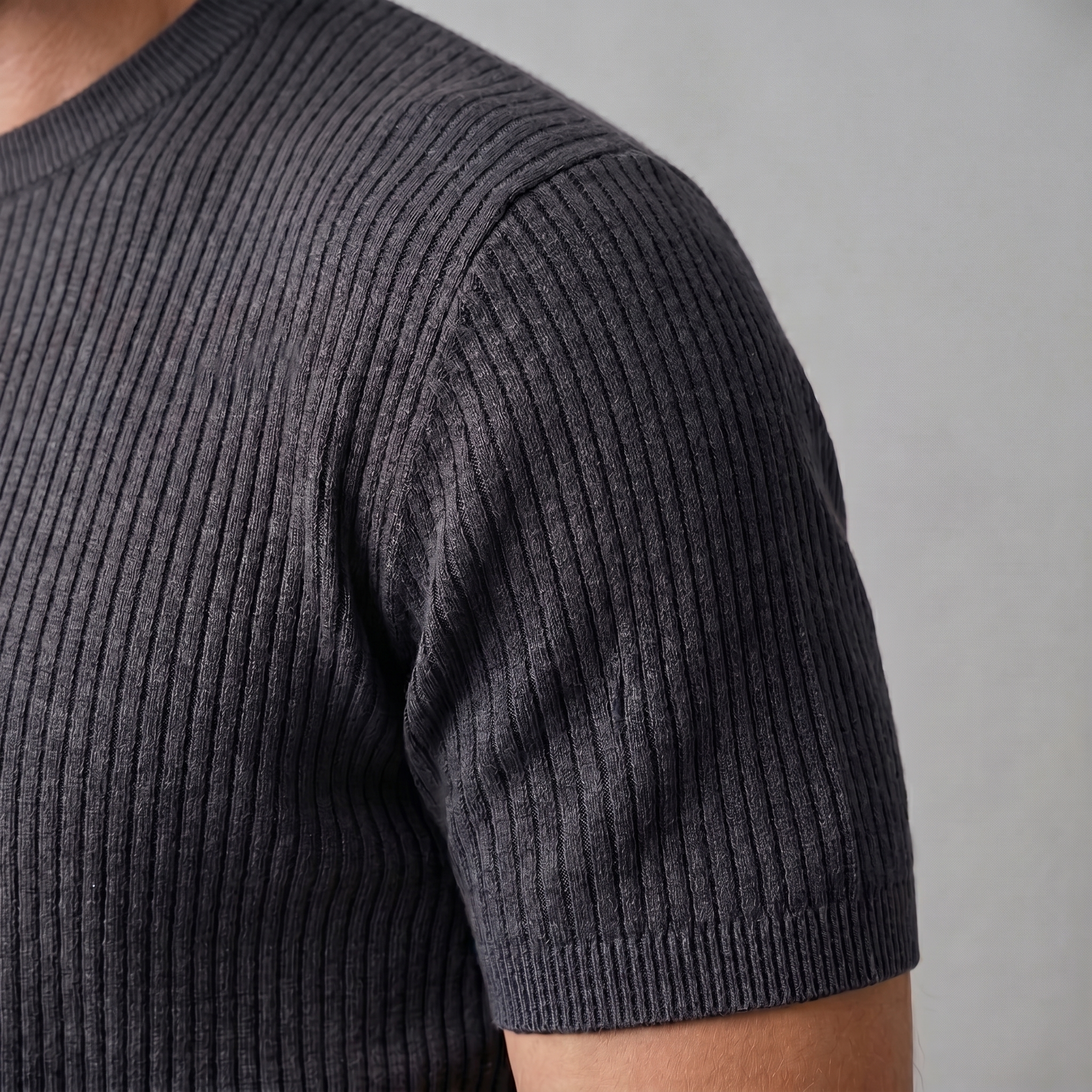 BENNETT MEN’S KNIT RIBBED ESSENTIAL TEE