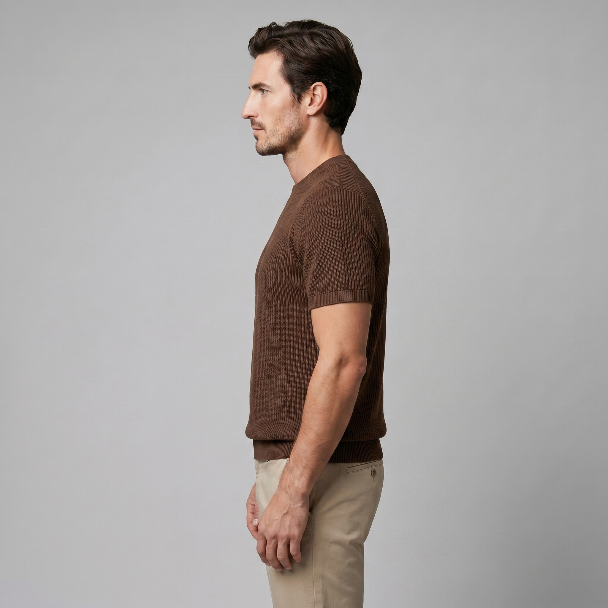 BENNETT MEN’S KNIT RIBBED ESSENTIAL TEE