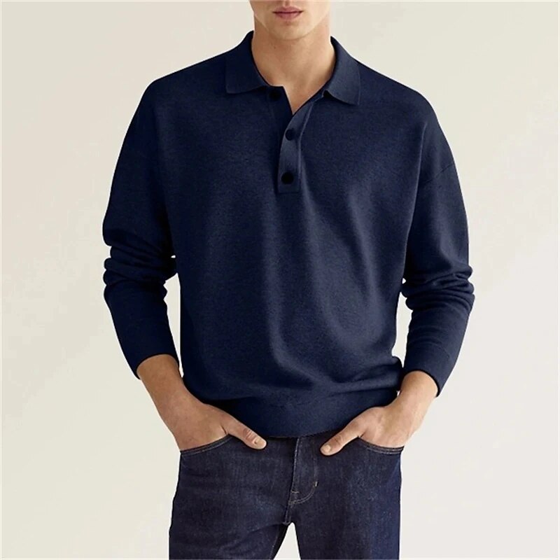 BENNETTVALE MEN’S CASUAL LONG SLEEVE POLO