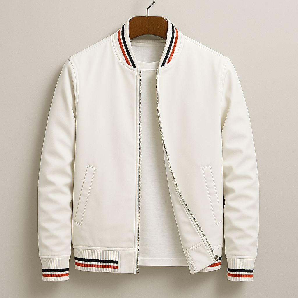 BENNETTVALE MEN’S RIBBED COLLAR BOMBER JACKET